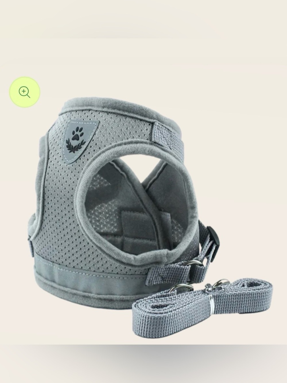 Sz XS PET ARTIST Escape Proof Harness for Dogs/Cats Gray Adjustable Straps Leash